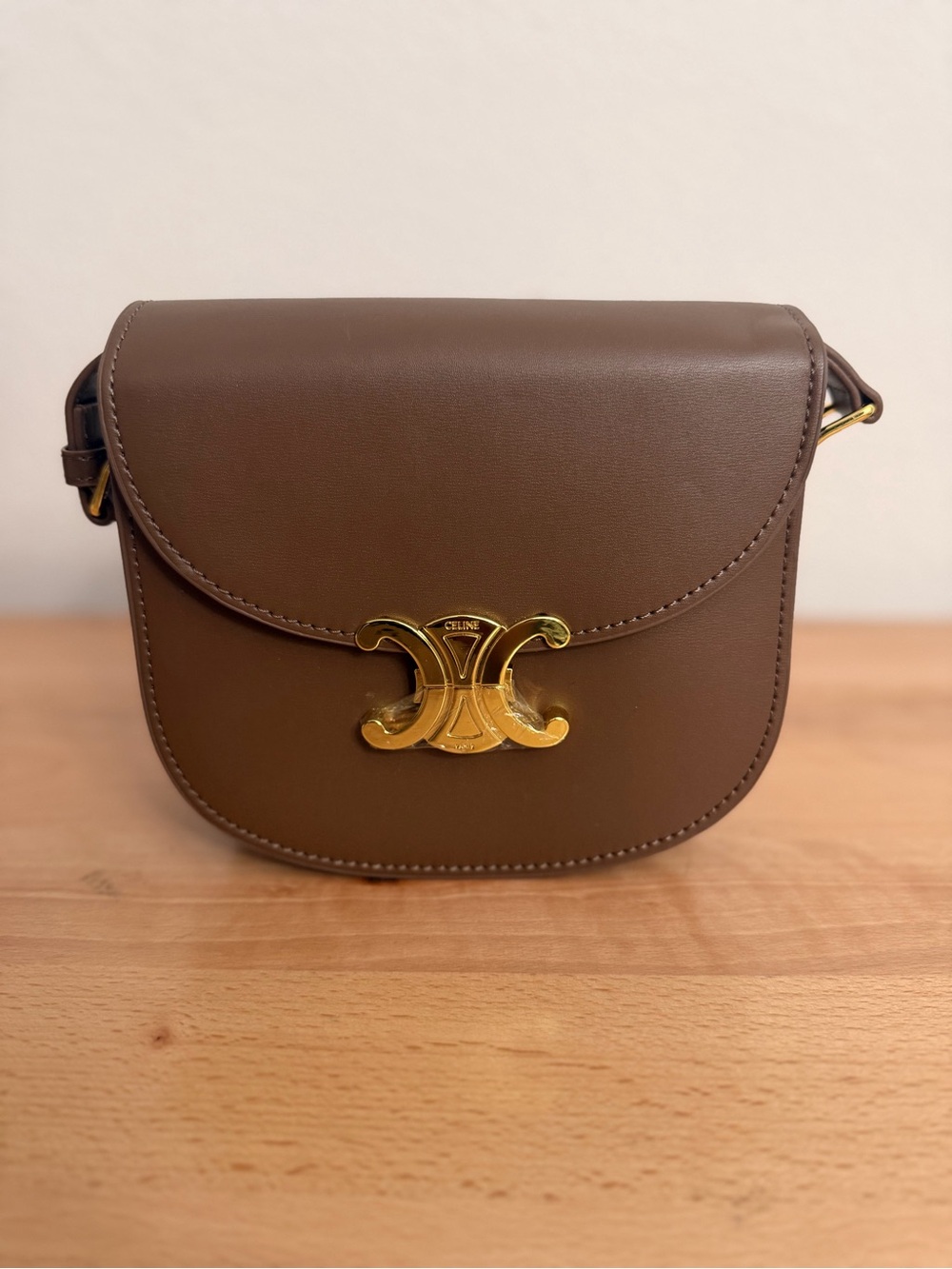 C3line Triomphe Besace Clea Flap Bag Leather $33